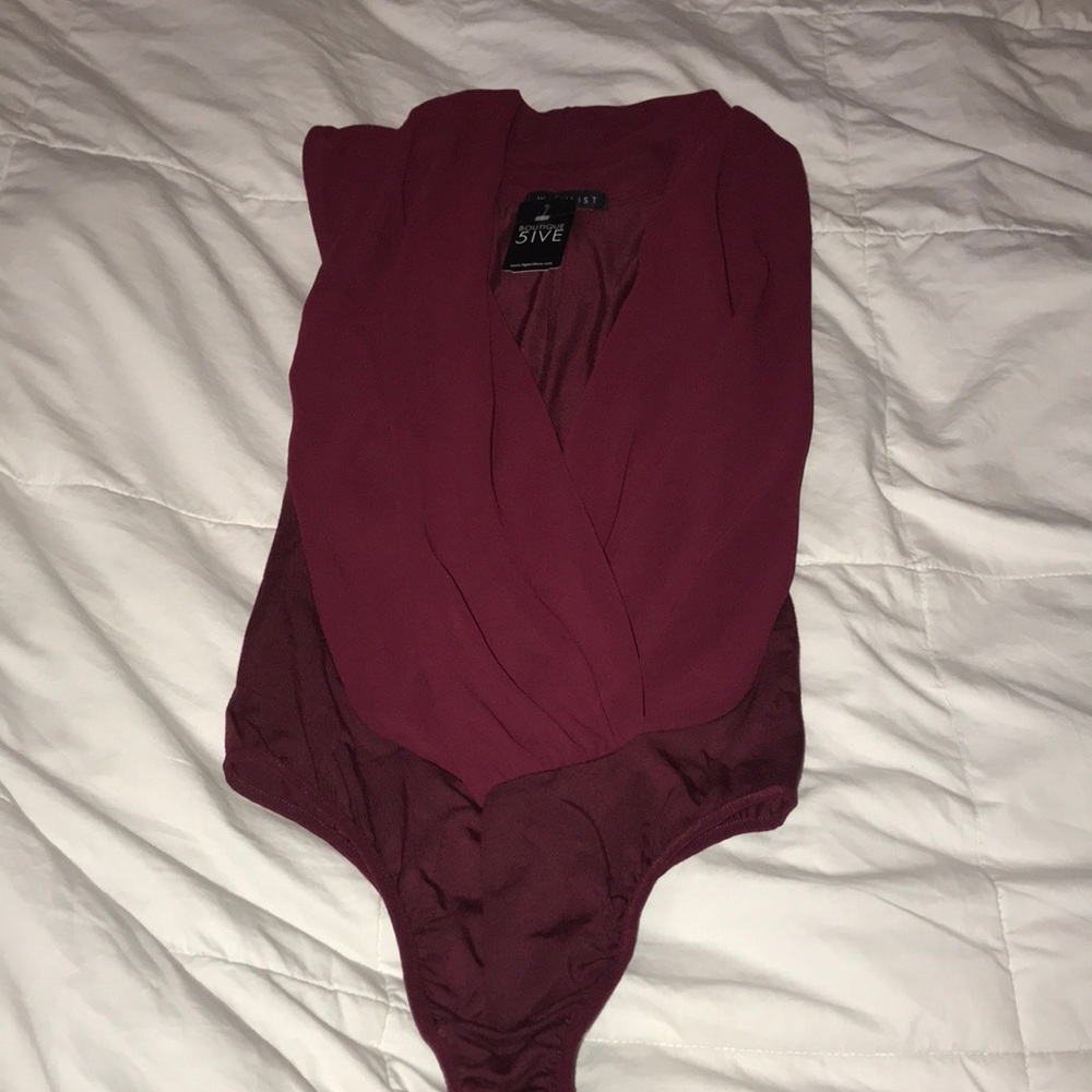 Wine/burgundy bodysuit | blouse Agaci